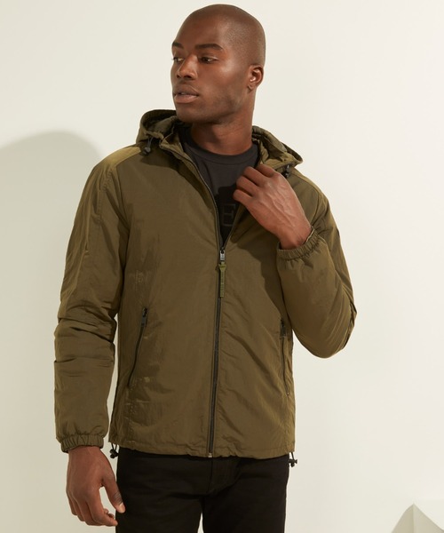 Guess（ゲス）の「Wind Proof Jacket（ナイロンジャケット・メンズ・ブラック/オリーブ・SMALL/MEDIUM/LARGE/X-LARGE）」の3枚目の写真