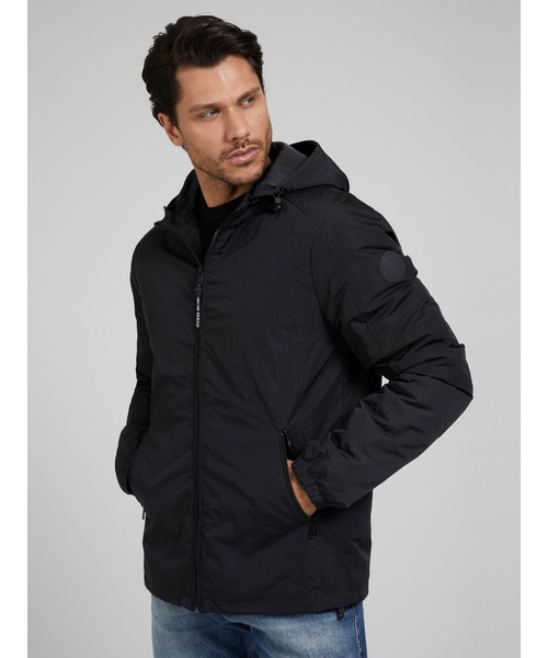 Guess（ゲス）の「Wind Proof Jacket（ナイロンジャケット・メンズ・ブラック/オリーブ・SMALL/MEDIUM/LARGE/X-LARGE）」の4枚目の写真