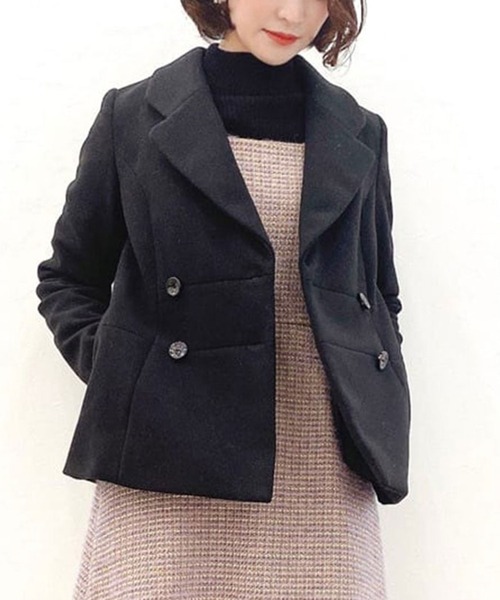 TOCCA(トッカ)の「【WEB限定】【TOCCA LAVENDER】MELTON JARSEY P COAT コート(その他アウター・レディース・ベージュ系/ライトグリーン系/ブラック系・4/0)」の3枚目の写真