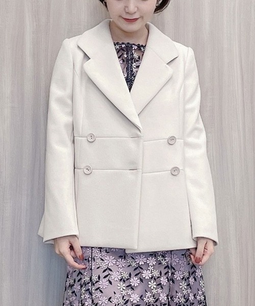 TOCCA(トッカ)の「【WEB限定】【TOCCA LAVENDER】MELTON JARSEY P COAT コート(その他アウター・レディース・ベージュ系/ライトグリーン系/ブラック系・4/0)」の1枚目の写真