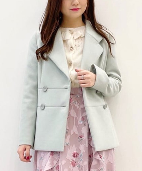 TOCCA(トッカ)の「【WEB限定】【TOCCA LAVENDER】MELTON JARSEY P COAT コート(その他アウター・レディース・ベージュ系/ライトグリーン系/ブラック系・4/0)」の2枚目の写真