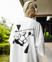 AFYF MESH TRPRINT SS TEE3/ビッグシルエット オーバーサイズ メッシュTR グラフィックTシャツ