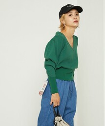 FREAK'S STORE | Healthknit × FREAK'S STORE/フリークスストア 別注Vネックパフスリーブトップス(Tシャツ/カットソー)