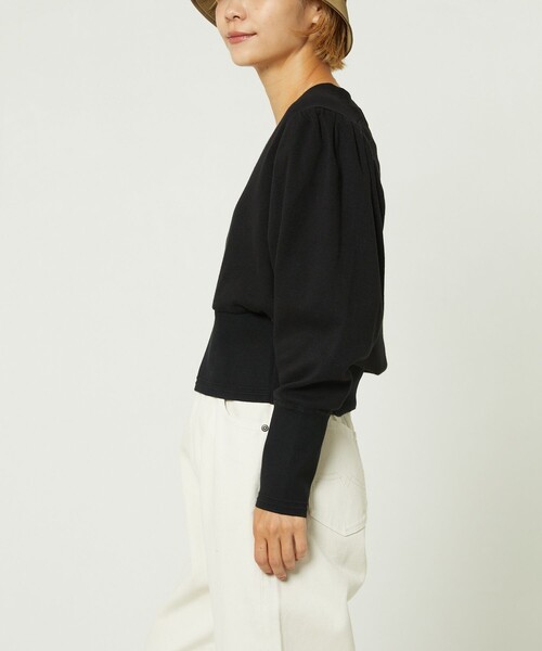 FREAK'S STORE（フリークスストア）の「Healthknit × FREAK'S STORE/フリークスストア 別注Vネックパフスリーブトップス（Tシャツ/カットソー・レディース・グリーン/ブラック/オフホワイト・ﾌﾘ-）」の15枚目の写真