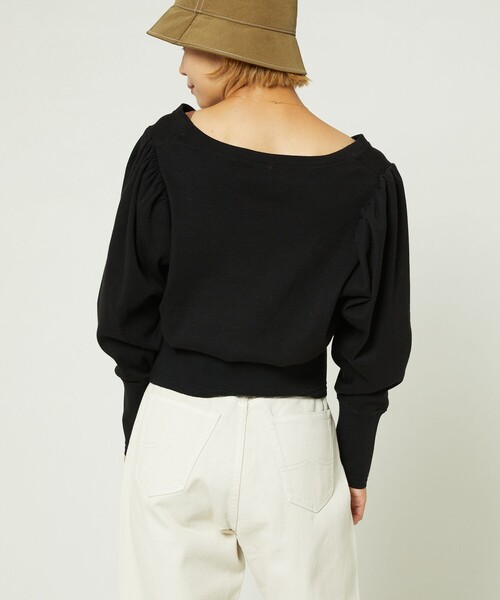 FREAK'S STORE（フリークスストア）の「Healthknit × FREAK'S STORE/フリークスストア 別注Vネックパフスリーブトップス（Tシャツ/カットソー・レディース・グリーン/ブラック/オフホワイト・ﾌﾘ-）」の20枚目の写真