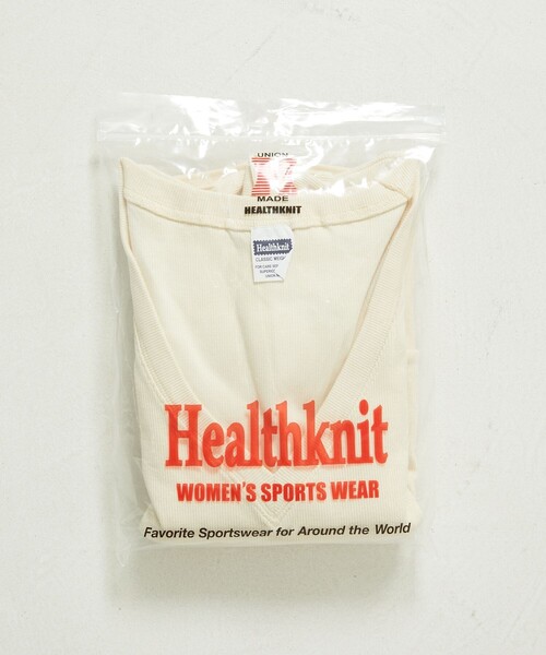 FREAK'S STORE（フリークスストア）の「Healthknit × FREAK'S STORE/フリークスストア 別注Vネックパフスリーブトップス（Tシャツ/カットソー・レディース・グリーン/ブラック/オフホワイト・ﾌﾘ-）」の11枚目の写真