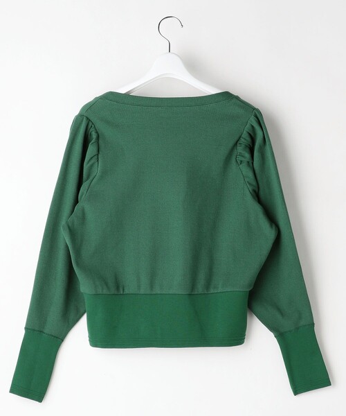 FREAK'S STORE（フリークスストア）の「Healthknit × FREAK'S STORE/フリークスストア 別注Vネックパフスリーブトップス（Tシャツ/カットソー・レディース・グリーン/ブラック/オフホワイト・ﾌﾘ-）」の7枚目の写真