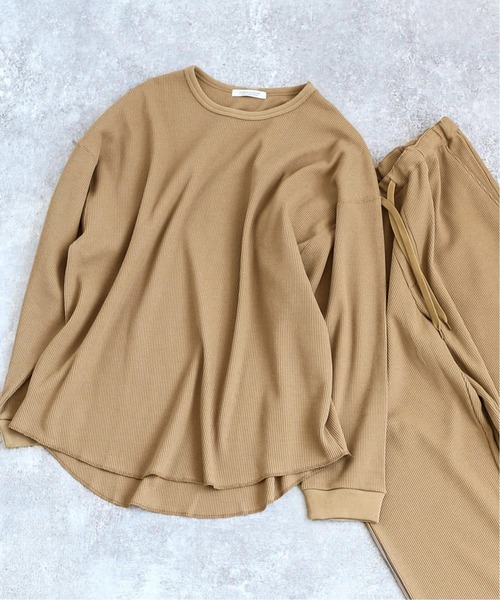 JOURNAL STANDARD（ジャーナルスタンダード）の「【WEB限定】【ロンT+パンツ+巾着袋の3点セット】T/Cワッフル ホームウェア セットアップ（Tシャツ/カットソー・メンズ・グレー/ブラック/キャメル・LARGE/SMALL/MEDIUM）」の3枚目の写真