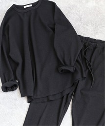 【WEB限定】【ロンT+パンツ+巾着袋の3点セット】T/Cワッフル ホームウェア セットアップ