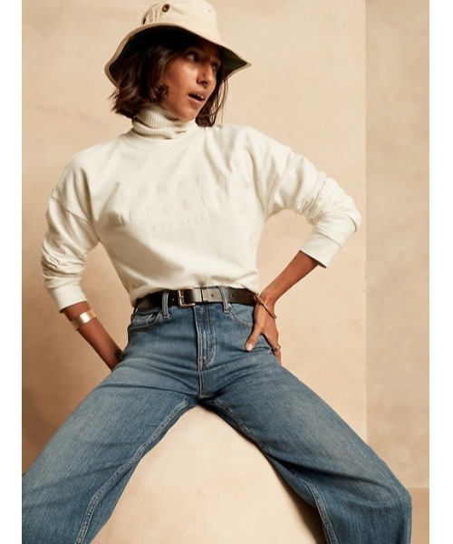 Banana Republic（バナナリパブリック）の「ロゴ スウェットシャツ（スウェット・レディース・アイボリー・S/M/L/XS）」の8枚目の写真