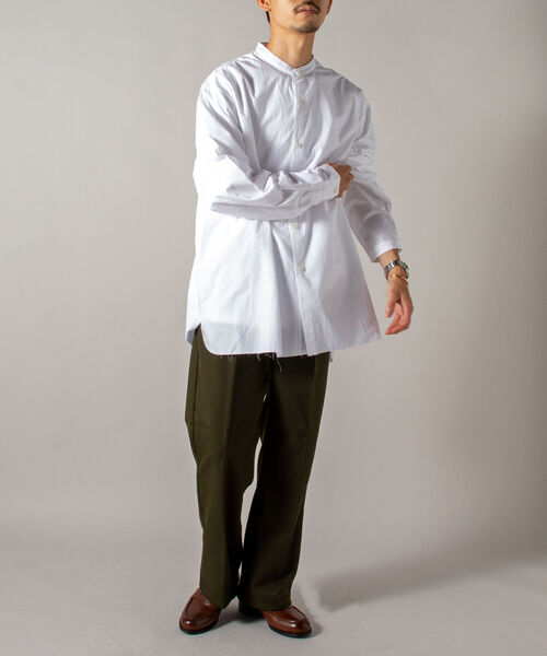 GLOSTER（グロスター）の「【GLOSTER/グロスター】オーガニックコットン スタンドカラーシャツ（シャツ/ブラウス・メンズ・ホワイト/ブラック/サックスブルー・MEDIUM/LARGE）」の16枚目の写真