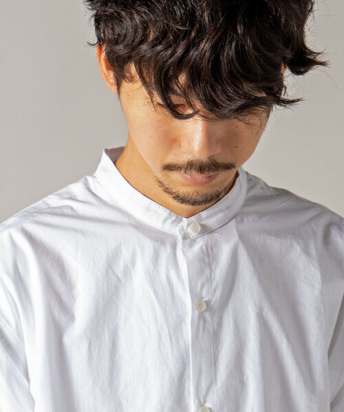 GLOSTER（グロスター）の「【GLOSTER/グロスター】オーガニックコットン スタンドカラーシャツ（シャツ/ブラウス・メンズ・ホワイト/ブラック/サックスブルー・MEDIUM/LARGE）」の22枚目の写真