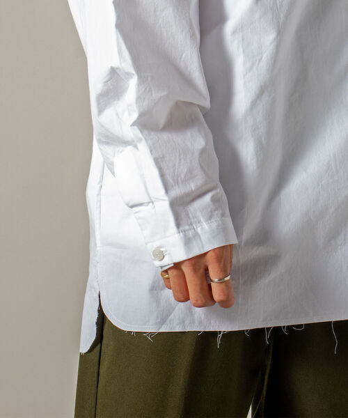 GLOSTER（グロスター）の「【GLOSTER/グロスター】オーガニックコットン スタンドカラーシャツ（シャツ/ブラウス・メンズ・ホワイト/ブラック/サックスブルー・MEDIUM/LARGE）」の19枚目の写真