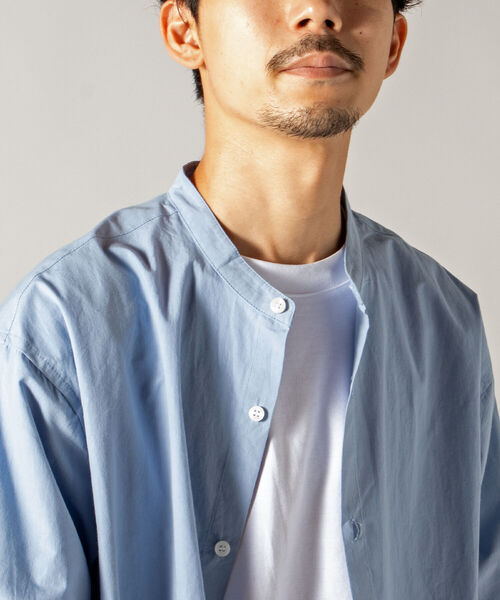 GLOSTER（グロスター）の「【GLOSTER/グロスター】オーガニックコットン スタンドカラーシャツ（シャツ/ブラウス・メンズ・ホワイト/ブラック/サックスブルー・MEDIUM/LARGE）」の13枚目の写真