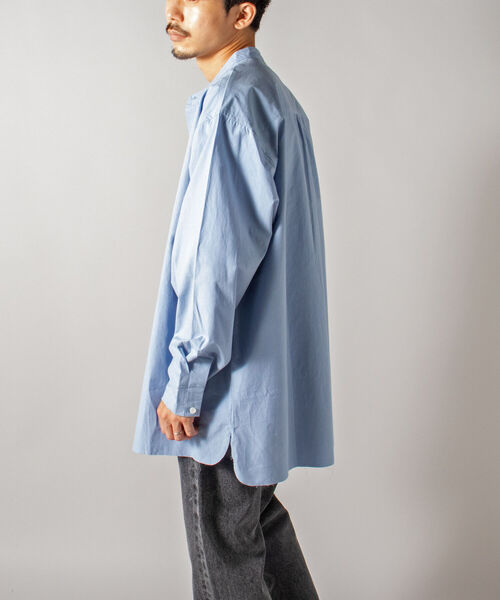 GLOSTER（グロスター）の「【GLOSTER/グロスター】オーガニックコットン スタンドカラーシャツ（シャツ/ブラウス・メンズ・ホワイト/ブラック/サックスブルー・MEDIUM/LARGE）」の17枚目の写真