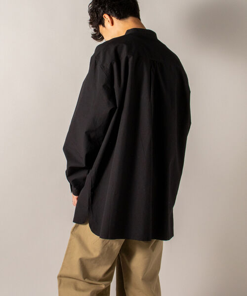 GLOSTER（グロスター）の「【GLOSTER/グロスター】オーガニックコットン スタンドカラーシャツ（シャツ/ブラウス・メンズ・ホワイト/ブラック/サックスブルー・MEDIUM/LARGE）」の5枚目の写真