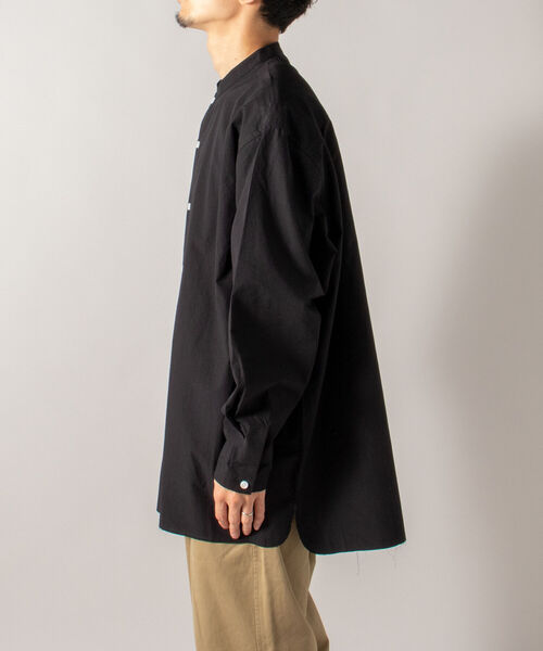 GLOSTER（グロスター）の「【GLOSTER/グロスター】オーガニックコットン スタンドカラーシャツ（シャツ/ブラウス・メンズ・ホワイト/ブラック/サックスブルー・MEDIUM/LARGE）」の9枚目の写真