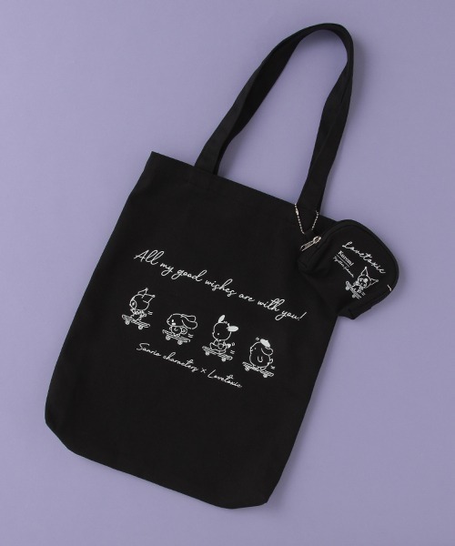 いいことアリオ専用ーブラック トートバッグ ポーチ付き LOVETOXIC（ラブトキシック）の「【Sanrio characters】ポーチつき