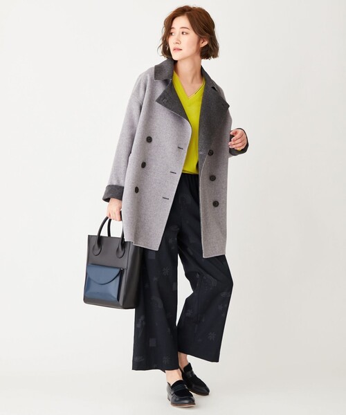 Paul Smith(ポールスミス)の「ウールリバー コート(ピーコート・レディース・ライトグレー系/ネイビー系・40/44L/42L)」の4枚目の写真