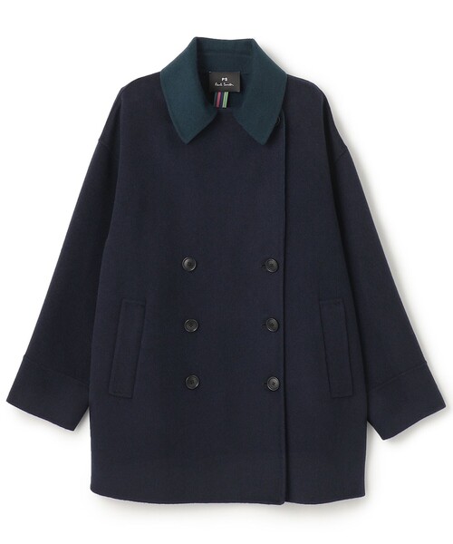 Paul Smith(ポールスミス)の「ウールリバー コート(ピーコート・レディース・ライトグレー系/ネイビー系・40/44L/42L)」の7枚目の写真