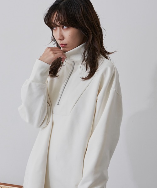 Auntie Rosa Holiday(アンティローザホリデー)の「ヘヴィーウェイト裏毛ハーフZIPプルオーバー(スウェット・レディース・アイボリー/ブラック/グレー/ピンク/ライトブルー・FREE)」の11枚目の写真