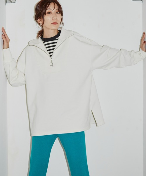 Auntie Rosa Holiday(アンティローザホリデー)の「ヘヴィーウェイト裏毛ハーフZIPプルオーバー(スウェット・レディース・アイボリー/ブラック/グレー/ピンク/ライトブルー・FREE)」の19枚目の写真