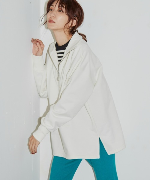 Auntie Rosa Holiday(アンティローザホリデー)の「ヘヴィーウェイト裏毛ハーフZIPプルオーバー(スウェット・レディース・アイボリー/ブラック/グレー/ピンク/ライトブルー・FREE)」の20枚目の写真