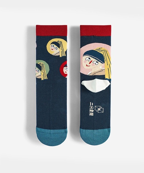 絵絵絵（エエエ）の「レディース おかしな名画クルーソックス靴下（ソックス/靴下・レディース・A/B/C/D/E・FREE）」の2枚目の写真