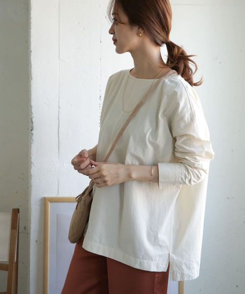 URBAN RESEARCH DOORS（アーバンリサーチドアーズ）の「コットンボートネックワイドブラウス（シャツ/ブラウス・レディース・ネイビー/カーキ/アイボリー・ONE）」の14枚目の写真