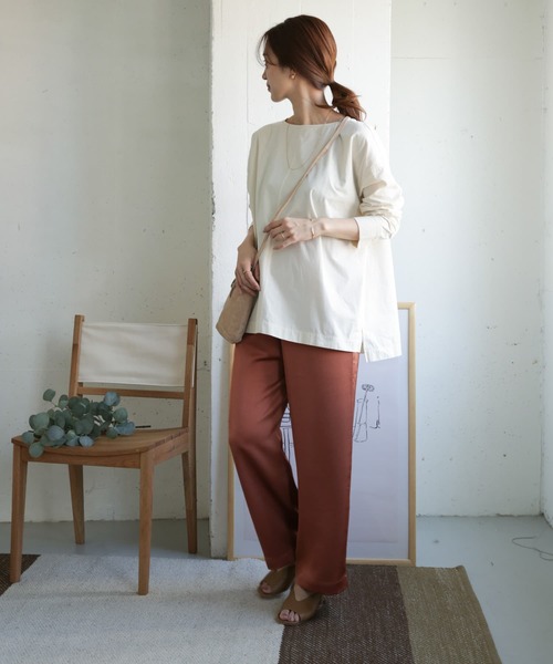 URBAN RESEARCH DOORS（アーバンリサーチドアーズ）の「コットンボートネックワイドブラウス（シャツ/ブラウス・レディース・ネイビー/カーキ/アイボリー・ONE）」の20枚目の写真