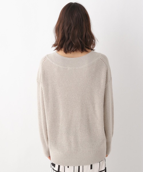 LEPSIM（レプシィム）の「なめらかタッチVニット　957810（ニット/セーター・レディース・グレイッシュベージュ/チャコールグレー/オレンジ・FREE）」の11枚目の写真