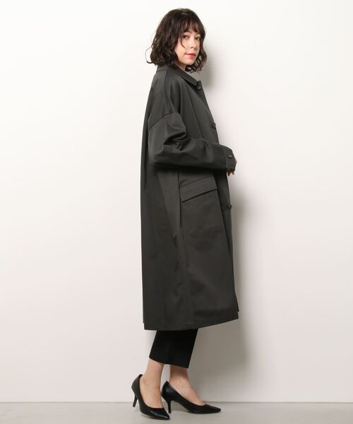 SETTO（セット）の「UMEHARU COAT：オーバーステンカラーコート（ステンカラーコート・レディース・グレー/ライトベージュ・M/L/S）」の5枚目の写真