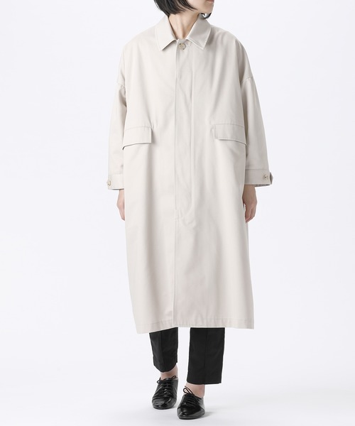 SETTO（セット）の「UMEHARU COAT：オーバーステンカラーコート（ステンカラーコート・レディース・グレー/ライトベージュ・M/L/S）」の14枚目の写真