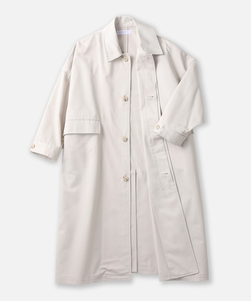 SETTO（セット）の「UMEHARU COAT：オーバーステンカラーコート（ステンカラーコート・レディース・グレー/ライトベージュ・M/L/S）」の16枚目の写真