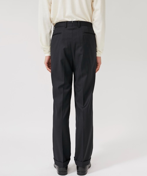STUDIOUS BESPOKE TOKYO スラックスパンツ BESPOKE TOKYO】NO PLEATS WOOL SILK PANTS（スラックス