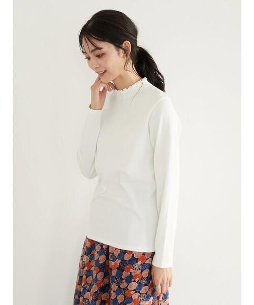 CRAFT STANDARD BOUTIQUE(クラフトスタンダードブティック)の「シャーリングハイネックカットプルオーバー *(Tシャツ/カットソー・レディース・チャコールグレー/ブラック/オフホワイト・FREE)」の7枚目の写真