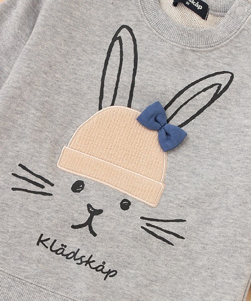 kladskap（クレードスコープ）の「ウサギアップリケトレーナー（スウェット・キッズ・アイボリー/トップグレー・80ｃｍ/90cm/110cm/100cm/120cm）」の8枚目の写真