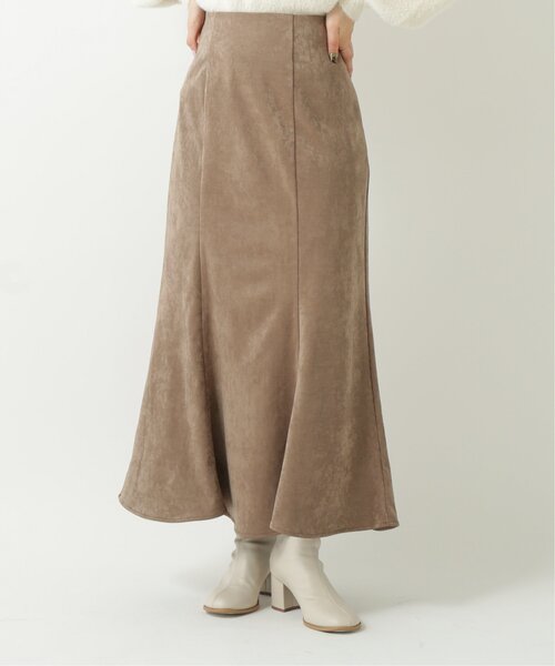 RAY CASSIN(レイカズン)の「光沢スウェードマーメイドスカート(スカート・レディース・グリーン/モカ/キナリ・FREE)」の1枚目の写真