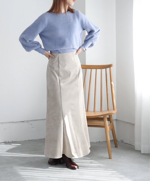 RAY CASSIN(レイカズン)の「光沢スウェードマーメイドスカート(スカート・レディース・グリーン/モカ/キナリ・FREE)」の9枚目の写真