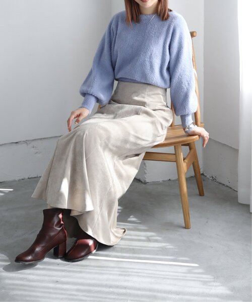 RAY CASSIN(レイカズン)の「光沢スウェードマーメイドスカート(スカート・レディース・グリーン/モカ/キナリ・FREE)」の11枚目の写真