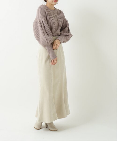 RAY CASSIN(レイカズン)の「光沢スウェードマーメイドスカート(スカート・レディース・グリーン/モカ/キナリ・FREE)」の15枚目の写真