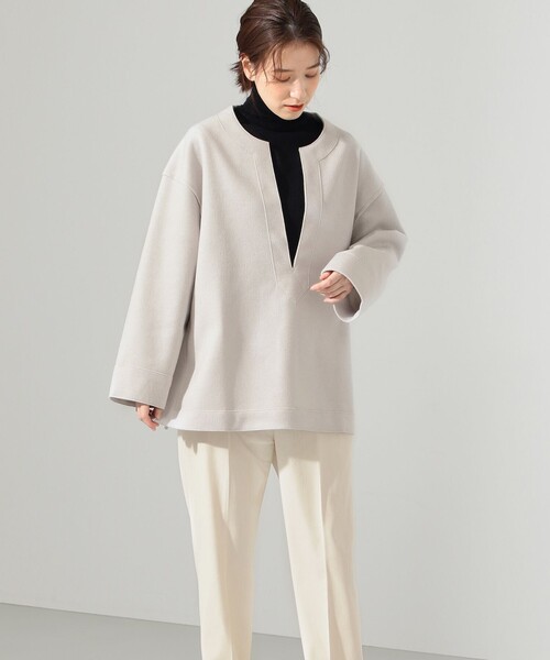 SHARE PARK（シェアパーク）の「【洗える】WOOLETカフタンプルオーバー（ニット/セーター・レディース・ライトグレー系/ベージュ系・1）」の6枚目の写真