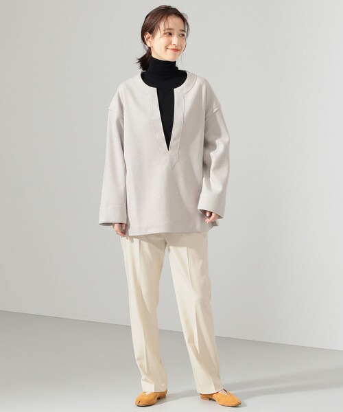 SHARE PARK（シェアパーク）の「【洗える】WOOLETカフタンプルオーバー（ニット/セーター・レディース・ライトグレー系/ベージュ系・1）」の13枚目の写真