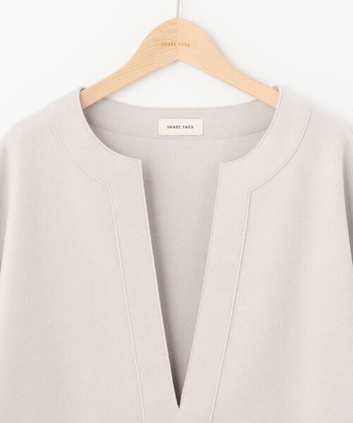 SHARE PARK（シェアパーク）の「【洗える】WOOLETカフタンプルオーバー（ニット/セーター・レディース・ライトグレー系/ベージュ系・1）」の9枚目の写真