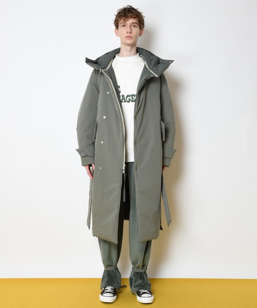 【SUPERTHANKS / スーパーサンクス】 REVERSIBLE HOODIE LONG COAT