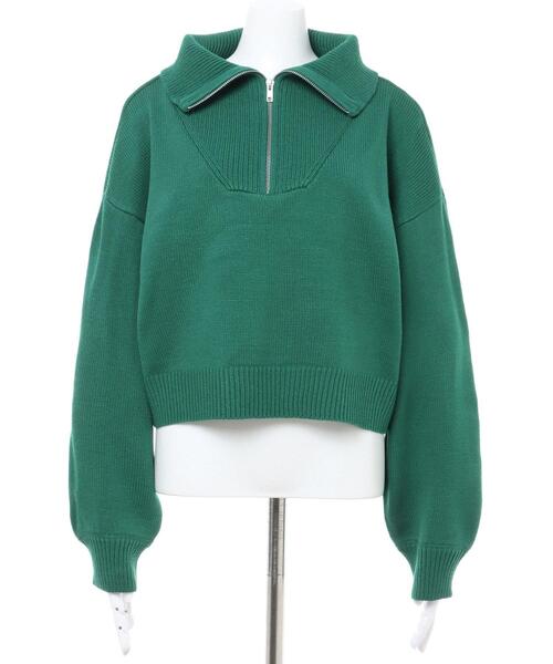 INGNI(イング)の「ハーフジップニット(ニット/セーター・レディース・グリーン/アイボリー/ブラック/オレンジ/マスタード/ピンク・M)」の7枚目の写真