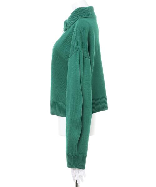 INGNI(イング)の「ハーフジップニット(ニット/セーター・レディース・グリーン/アイボリー/ブラック/オレンジ/マスタード/ピンク・M)」の8枚目の写真