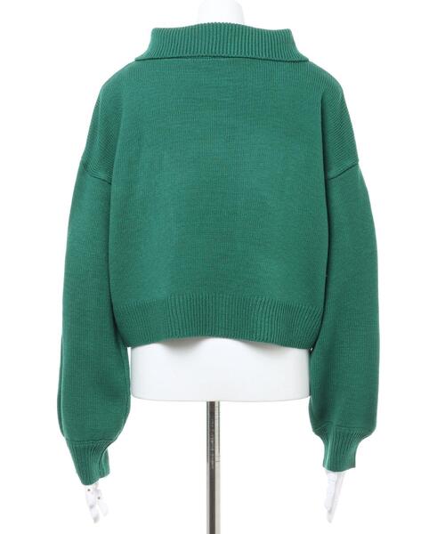 INGNI(イング)の「ハーフジップニット(ニット/セーター・レディース・グリーン/アイボリー/ブラック/オレンジ/マスタード/ピンク・M)」の9枚目の写真