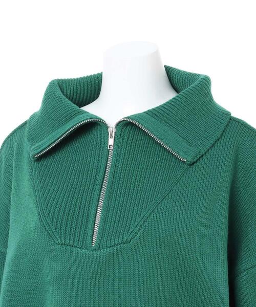 INGNI(イング)の「ハーフジップニット(ニット/セーター・レディース・グリーン/アイボリー/ブラック/オレンジ/マスタード/ピンク・M)」の10枚目の写真