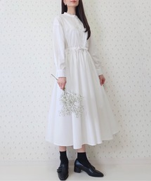 PURIL | 【PURIL】スタンドカラー ウェストリボン付き ゆるシャツワンピース(シャツワンピース)
